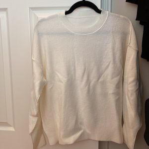 Off white crew neck oversized sweater